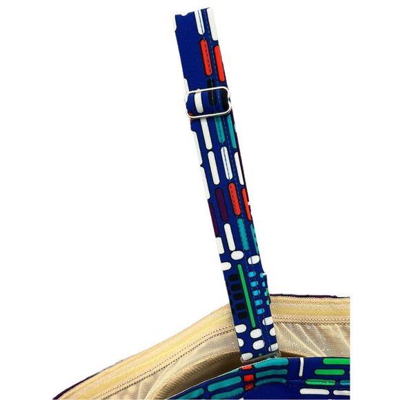 Romans Swim Suit Size 22 W Tankini and Skirt Bottoms Blue Multi Color EUC - Picture 6 of 9